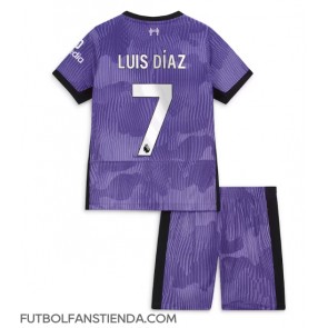 Liverpool Luis Diaz #7 Tercera Equipación Niños 2023-24 Manga Corta (+ Pantalones cortos)